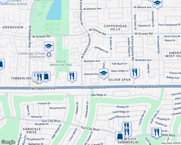 map of restaurants, bars, coffee shops, grocery stores, and more near 9632 Atwood Avenue in Las Vegas