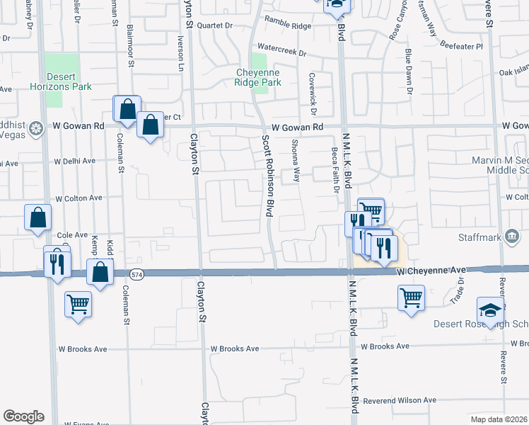 map of restaurants, bars, coffee shops, grocery stores, and more near 3334 Capitol Reef Drive in North Las Vegas