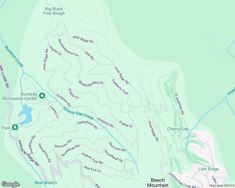 map of restaurants, bars, coffee shops, grocery stores, and more near 106 Bobcat Lane in Beech Mountain