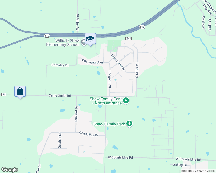 map of restaurants, bars, coffee shops, grocery stores, and more near 3830 Bridgeton Street in Springdale
