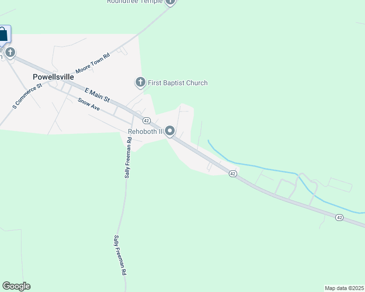map of restaurants, bars, coffee shops, grocery stores, and more near 134 North Carolina 42 in Colerain