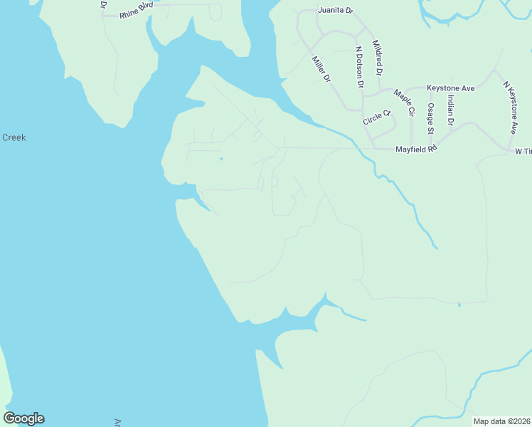 map of restaurants, bars, coffee shops, grocery stores, and more near 6586 Hickory Lane in Sand Springs