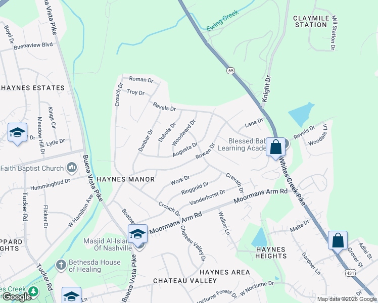 map of restaurants, bars, coffee shops, grocery stores, and more near 706 Rowan Drive in Nashville