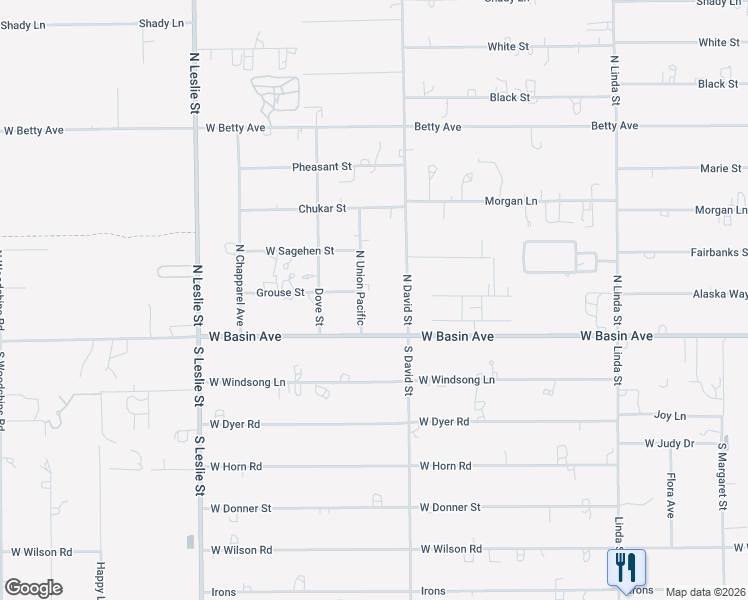 map of restaurants, bars, coffee shops, grocery stores, and more near 71 North Union Pacific in Pahrump