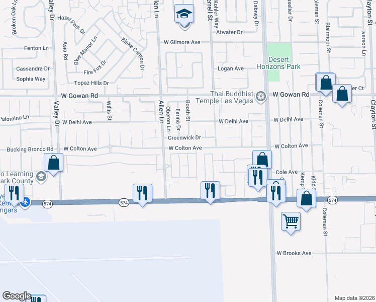 map of restaurants, bars, coffee shops, grocery stores, and more near 3502 Gold Sluice Avenue in North Las Vegas