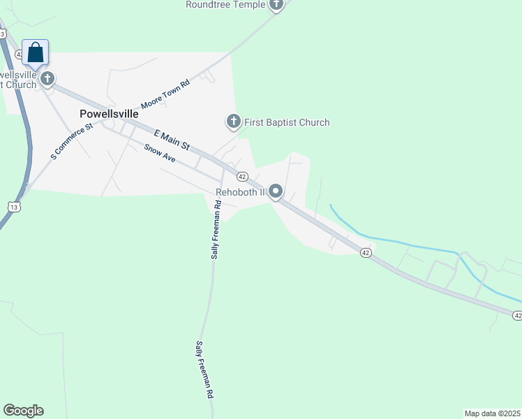 map of restaurants, bars, coffee shops, grocery stores, and more near 122 North Carolina 42 in Colerain