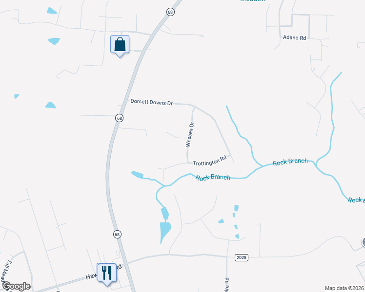 map of restaurants, bars, coffee shops, grocery stores, and more near 8005 Wessex Drive in Stokesdale