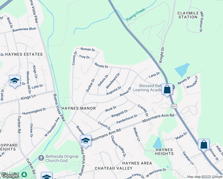 map of restaurants, bars, coffee shops, grocery stores, and more near 706 Rowan Drive in Nashville