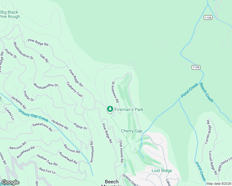 map of restaurants, bars, coffee shops, grocery stores, and more near 493 Saint Andrews Road in Beech Mountain