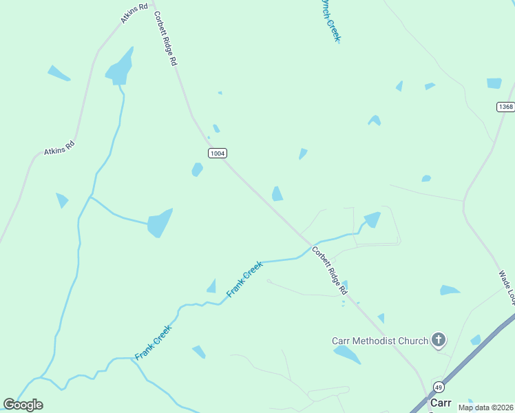 map of restaurants, bars, coffee shops, grocery stores, and more near Corbett Ridge Road in Mebane