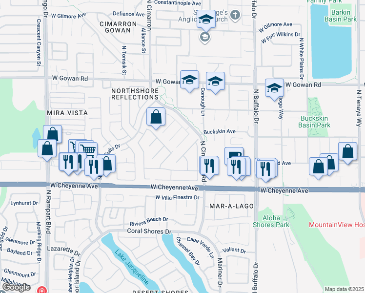 map of restaurants, bars, coffee shops, grocery stores, and more near 7837 Scammons Bay Court in Las Vegas