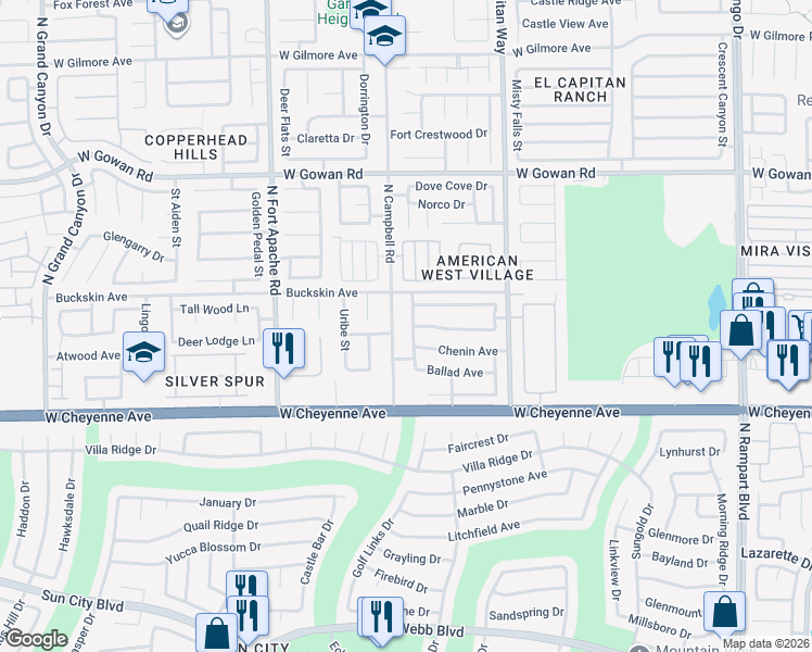 map of restaurants, bars, coffee shops, grocery stores, and more near 9128 Valley of Fire Avenue in Las Vegas