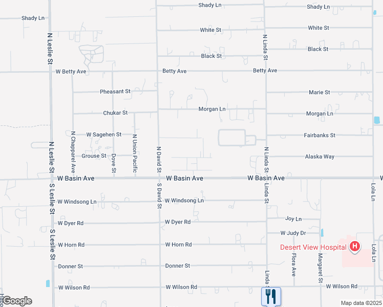 map of restaurants, bars, coffee shops, grocery stores, and more near 1300 West Basin Avenue in Pahrump