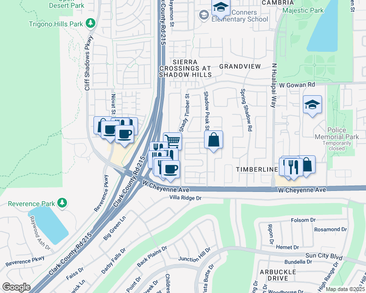 map of restaurants, bars, coffee shops, grocery stores, and more near 3329 Autumn Veil Street in Las Vegas