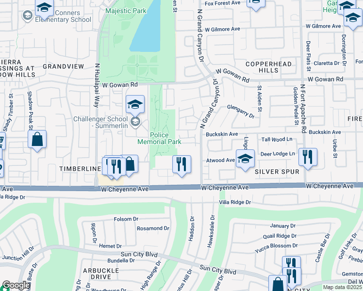 map of restaurants, bars, coffee shops, grocery stores, and more near 3352 Kylemore Street in Las Vegas