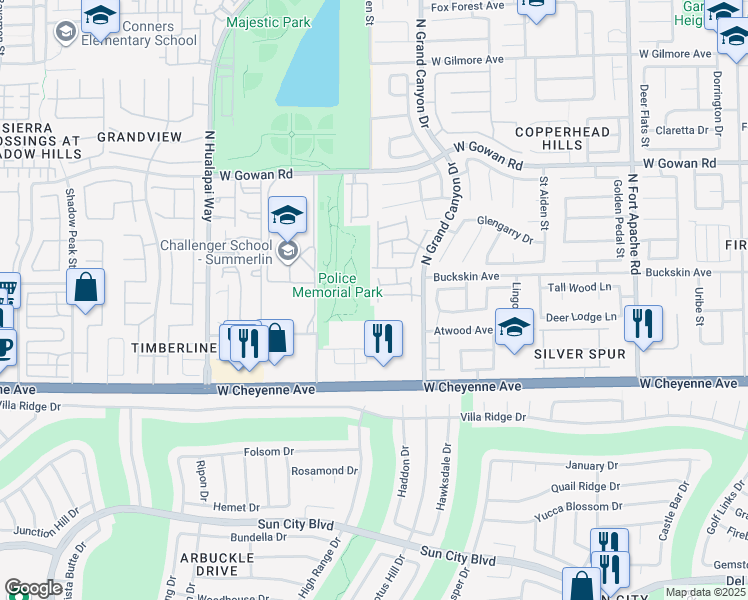 map of restaurants, bars, coffee shops, grocery stores, and more near 3353 Kylemore Street in Las Vegas