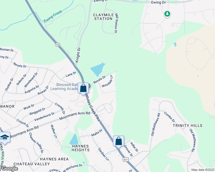 map of restaurants, bars, coffee shops, grocery stores, and more near 417 Revels Drive in Nashville
