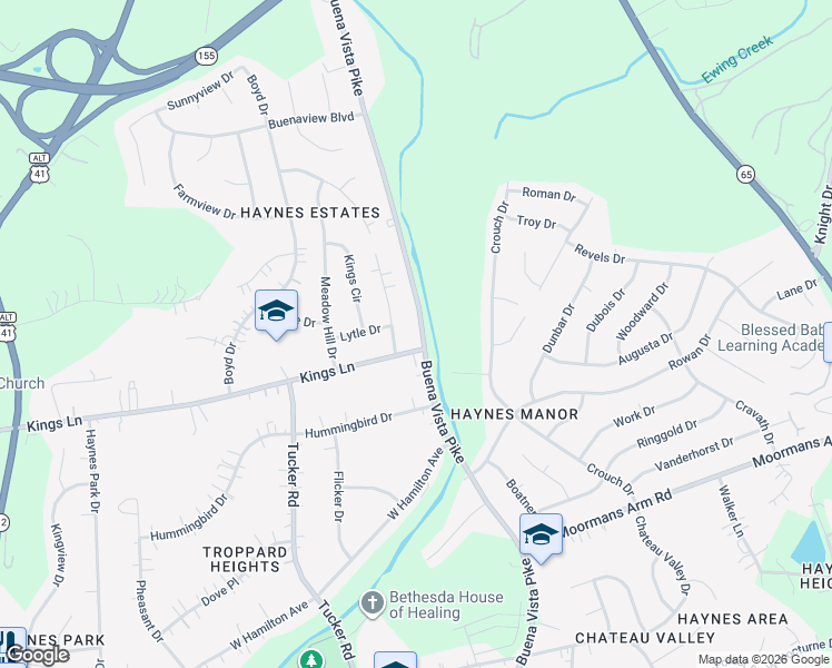 map of restaurants, bars, coffee shops, grocery stores, and more near 4017 Buena Vista Pike in Nashville