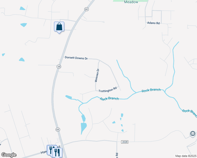 map of restaurants, bars, coffee shops, grocery stores, and more near 8004 Wessex Drive in Stokesdale