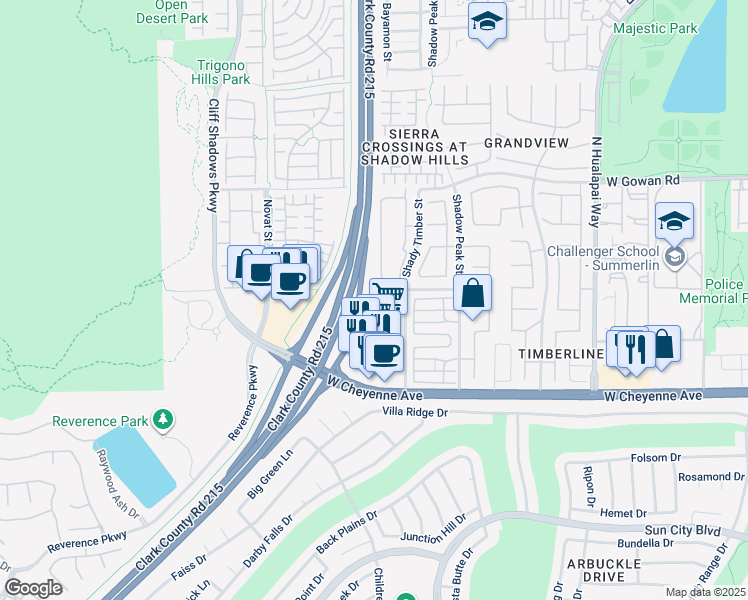map of restaurants, bars, coffee shops, grocery stores, and more near 10486 Tuscany Rose Court in Las Vegas