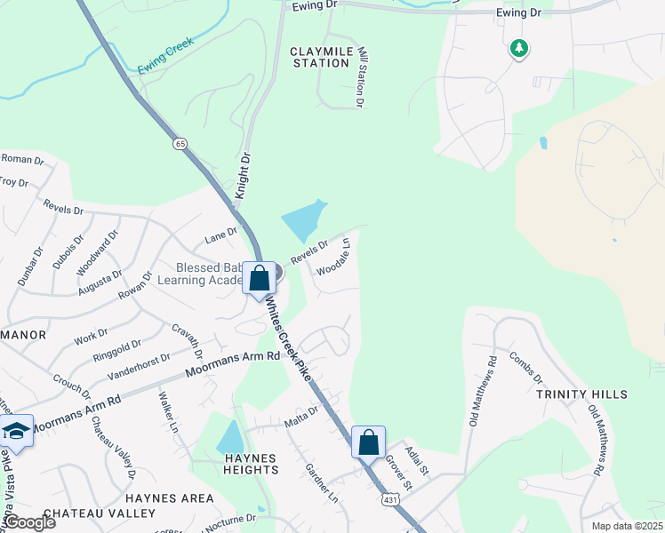 map of restaurants, bars, coffee shops, grocery stores, and more near 417 Revels Drive in Nashville