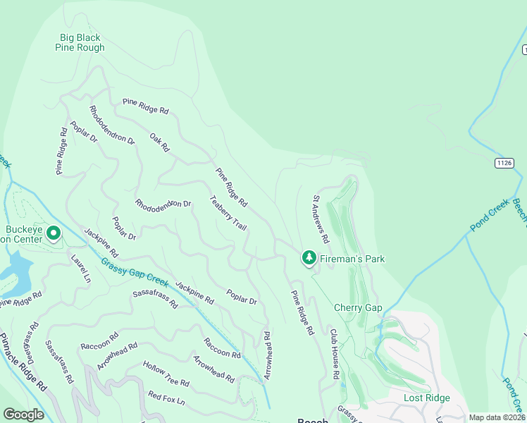 map of restaurants, bars, coffee shops, grocery stores, and more near 714 Pine Ridge Road in Beech Mountain