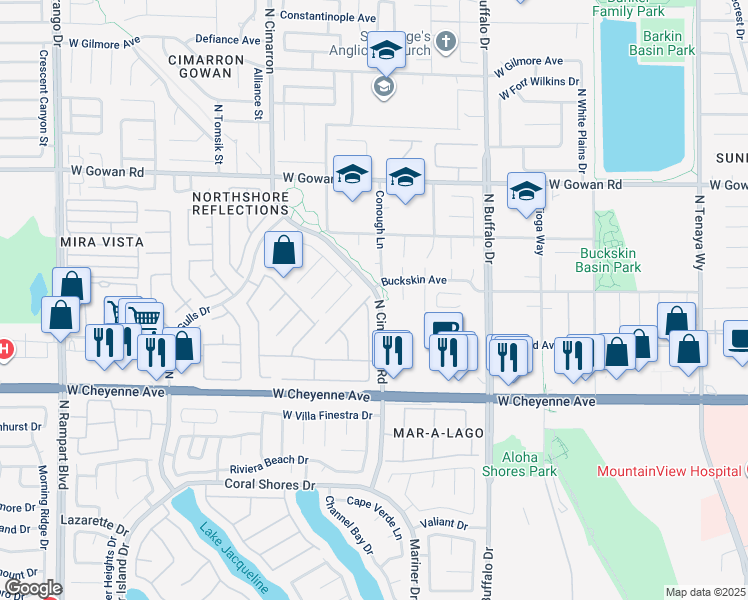 map of restaurants, bars, coffee shops, grocery stores, and more near 3352 Moon River Street in Las Vegas