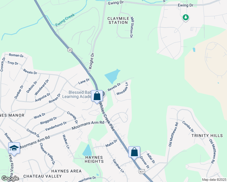 map of restaurants, bars, coffee shops, grocery stores, and more near 431 Revels Drive in Nashville
