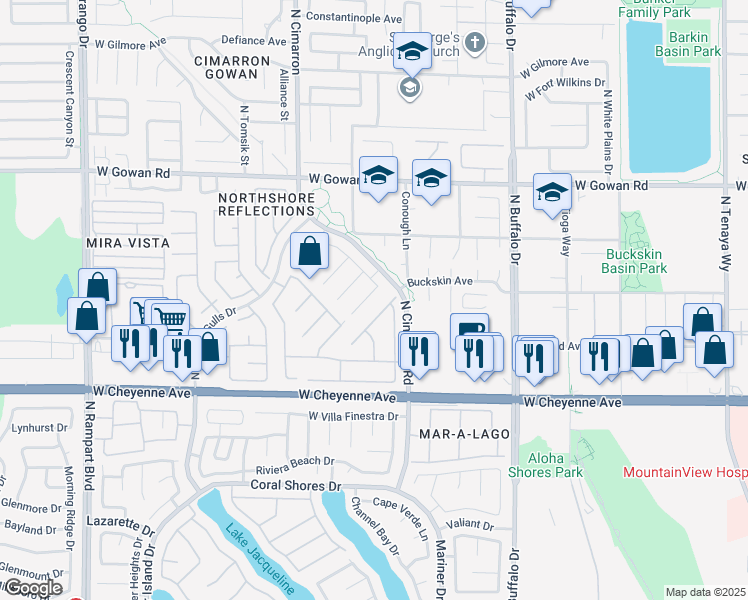 map of restaurants, bars, coffee shops, grocery stores, and more near 7804 Morning Flower Lane in Las Vegas