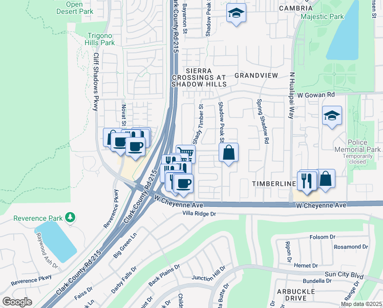 map of restaurants, bars, coffee shops, grocery stores, and more near 10438 Tuscany Rose Court in Las Vegas