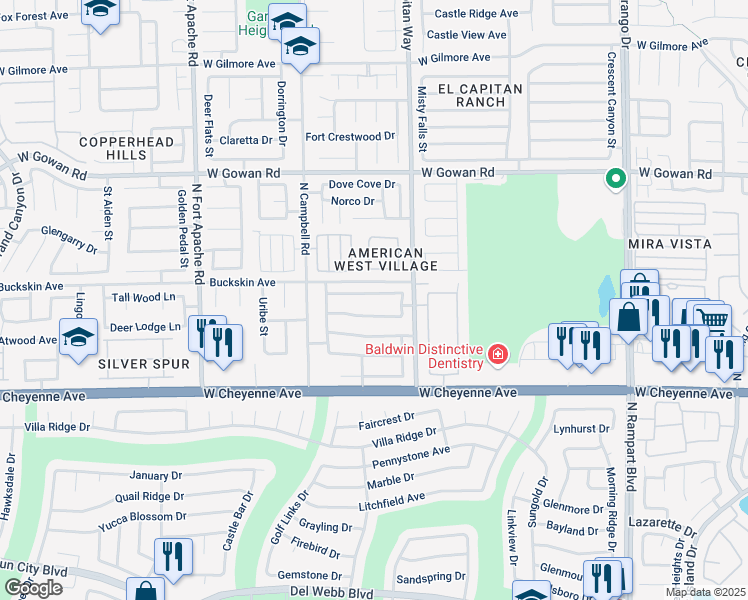 map of restaurants, bars, coffee shops, grocery stores, and more near 9009 Valley of Fire Avenue in Las Vegas
