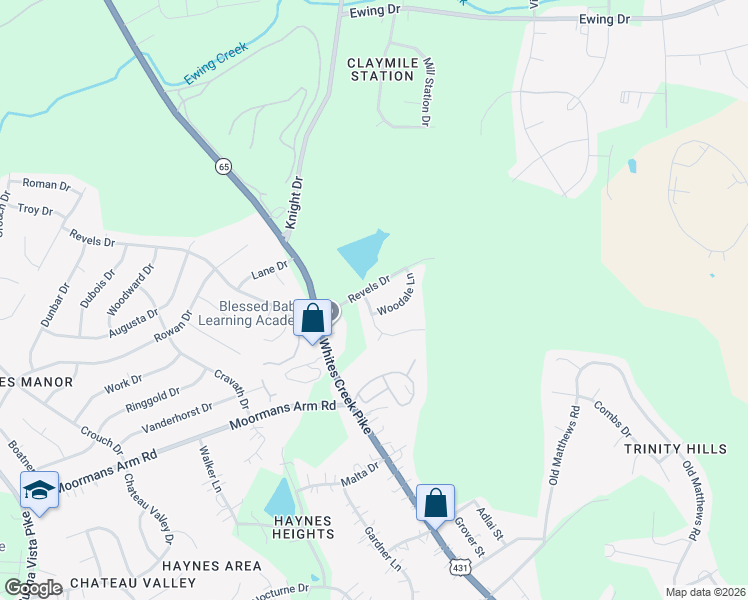 map of restaurants, bars, coffee shops, grocery stores, and more near 417 Revels Drive in Nashville