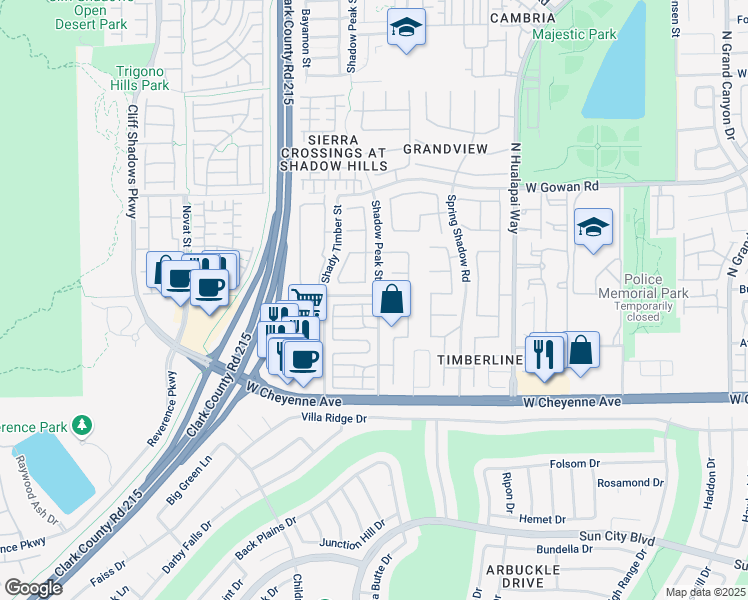 map of restaurants, bars, coffee shops, grocery stores, and more near 10352 Natural Springs Avenue in Las Vegas