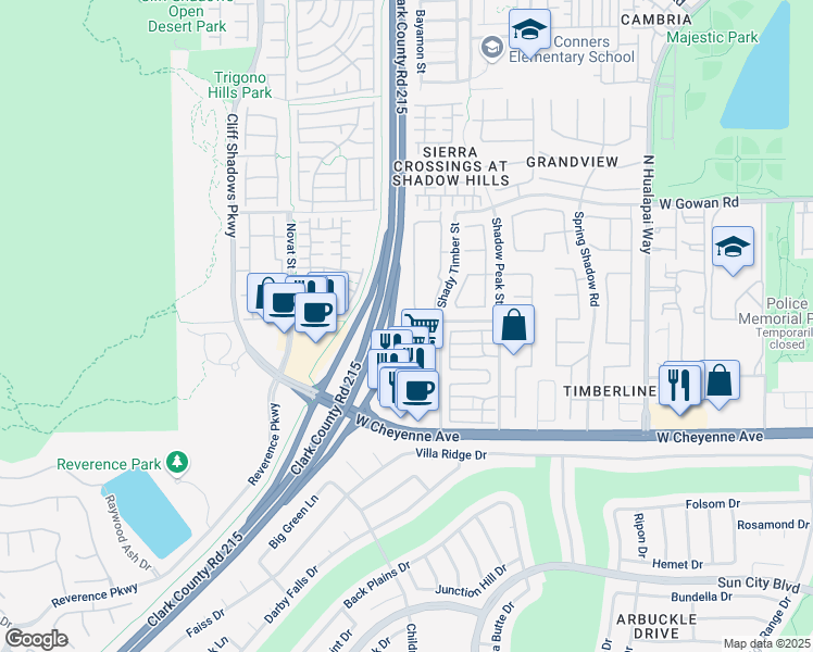 map of restaurants, bars, coffee shops, grocery stores, and more near 10492 Tuscany Rose Court in Las Vegas