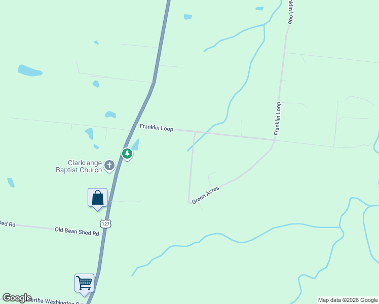 map of restaurants, bars, coffee shops, grocery stores, and more near 104 Green Acres in Clarkrange