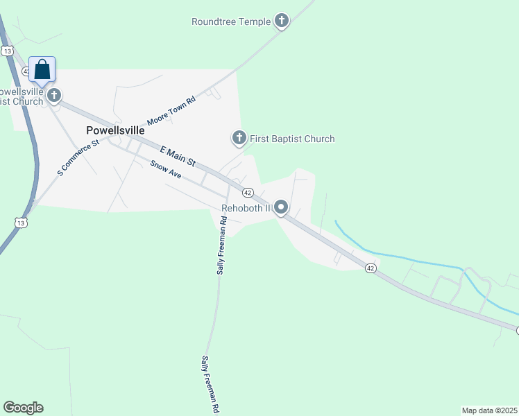 map of restaurants, bars, coffee shops, grocery stores, and more near 116 North Carolina 42 in Colerain