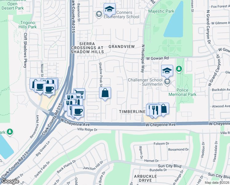 map of restaurants, bars, coffee shops, grocery stores, and more near 3337 Teal Sunset Street in Las Vegas