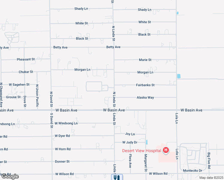map of restaurants, bars, coffee shops, grocery stores, and more near 160 North Linda Street in Pahrump