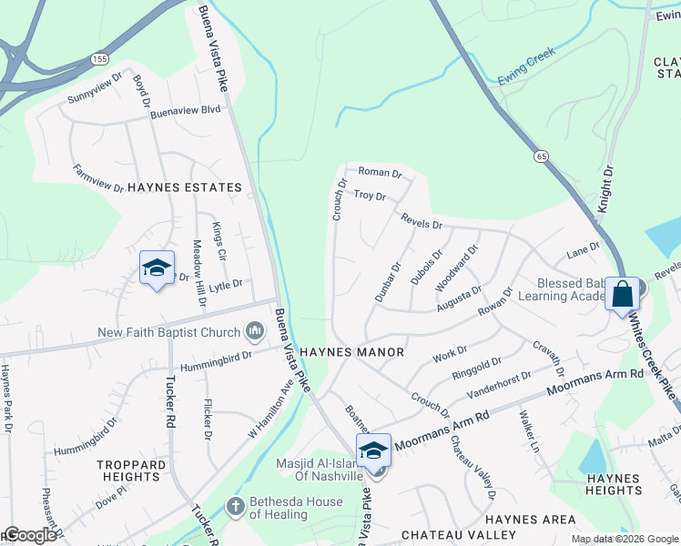 map of restaurants, bars, coffee shops, grocery stores, and more near 3886 Crouch Drive in Nashville