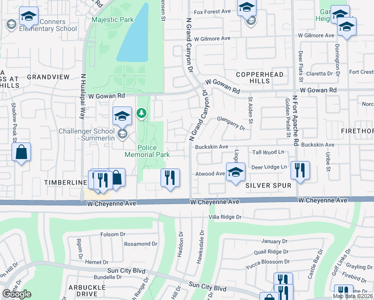 map of restaurants, bars, coffee shops, grocery stores, and more near 3364 Trevet Street in Las Vegas