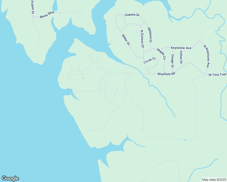 map of restaurants, bars, coffee shops, grocery stores, and more near 833 Mayfield Road in Sand Springs