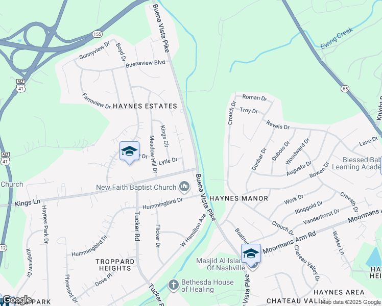 map of restaurants, bars, coffee shops, grocery stores, and more near 4017 Buena Vista Pike in Nashville