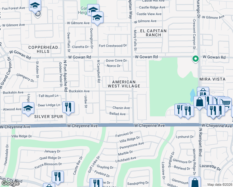 map of restaurants, bars, coffee shops, grocery stores, and more near 9012 Valley of Fire Avenue in Las Vegas