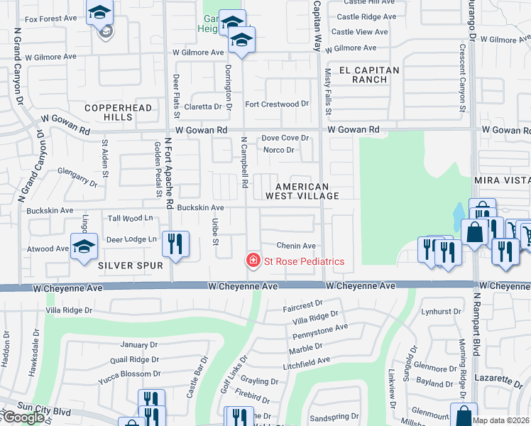 map of restaurants, bars, coffee shops, grocery stores, and more near 9128 Valley of Fire Avenue in Las Vegas