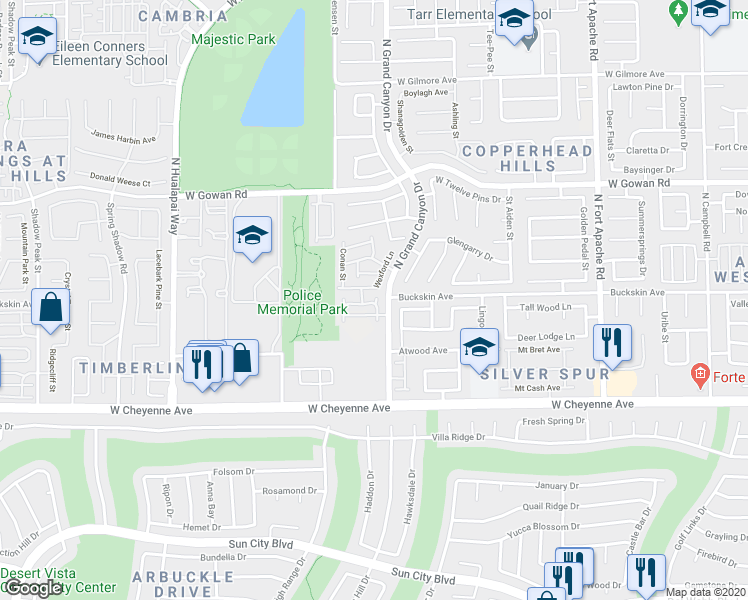 map of restaurants, bars, coffee shops, grocery stores, and more near 3364 Trevet Street in Las Vegas