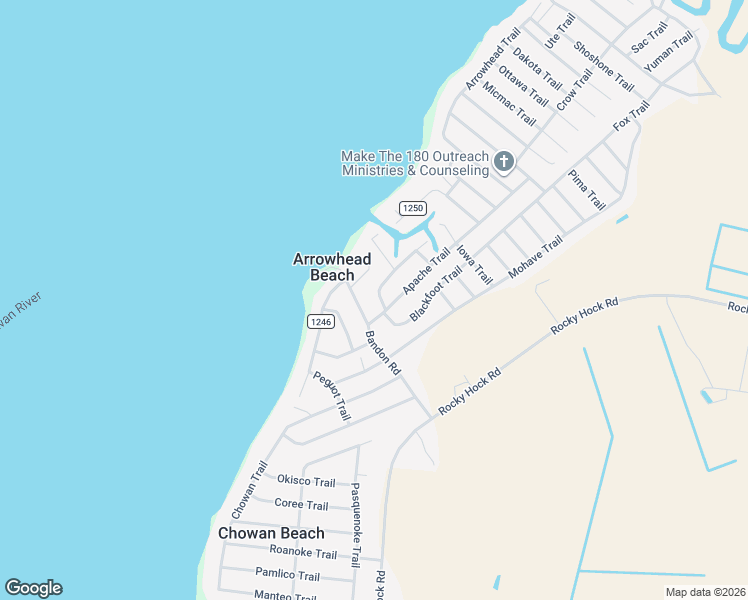 map of restaurants, bars, coffee shops, grocery stores, and more near 209 Apache Trail in Edenton