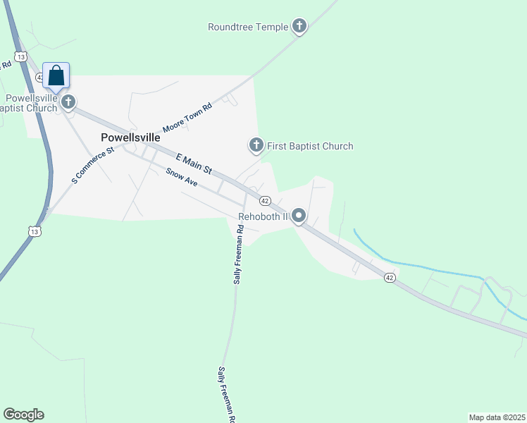 map of restaurants, bars, coffee shops, grocery stores, and more near 108 North Carolina 42 in Colerain