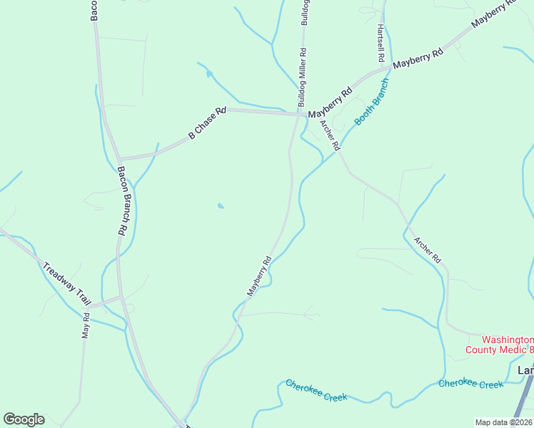 map of restaurants, bars, coffee shops, grocery stores, and more near 477-611 Mayberry Road in Jonesborough