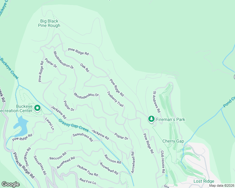 map of restaurants, bars, coffee shops, grocery stores, and more near 723 Pine Ridge Road in Beech Mountain