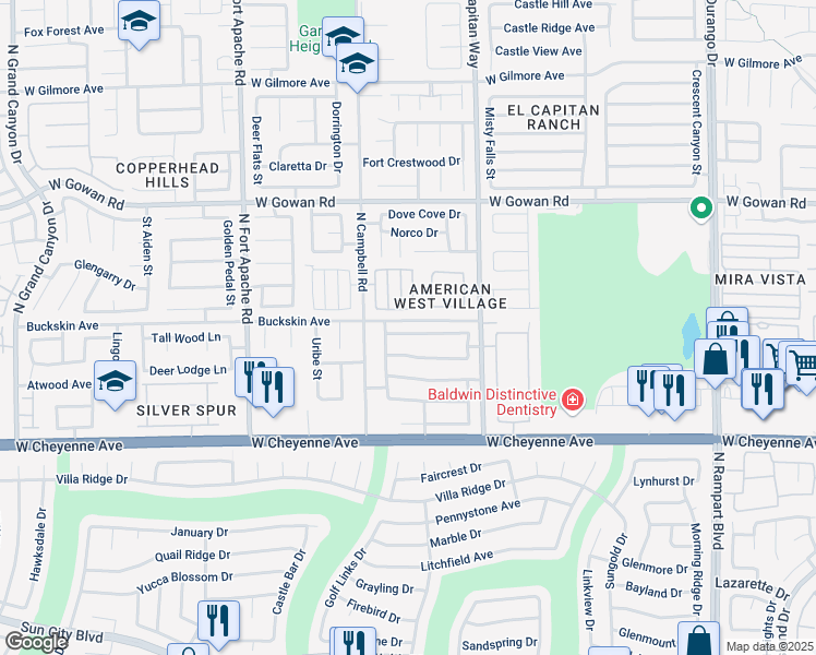 map of restaurants, bars, coffee shops, grocery stores, and more near 9112 Valley of Fire Avenue in Las Vegas